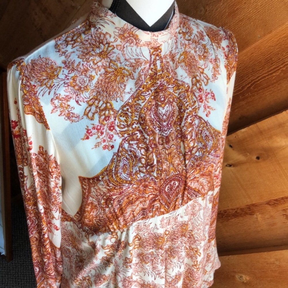 Free People Lady Luck Boho Tunic Ivory Combo M - Picture 5 of 16